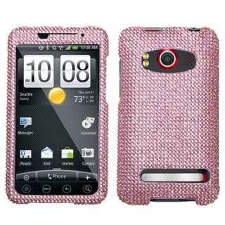 PINK CRYSTAL BLING PHONE HARD CASE FOR HTC EVO 4G 4  