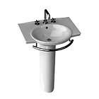    03.001 White Sapho II 26 Pedestal Fire Clay Bathroom Sink with 8