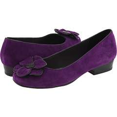 NEW LIFE STRIDE PURPLE SUEDE FLATS WITH FLOWER DETAIL 6.5 M  