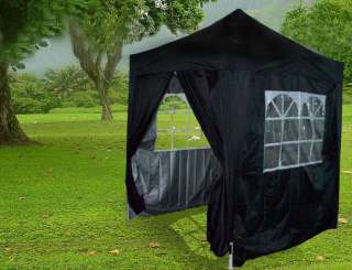 Easy Set Pop Up Party Tent Canopy Gazebo Black Waterproof 
