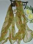 Brand New Fashion Ruffled Silk Scarf Shawl Wrap Hijab Belt Green 