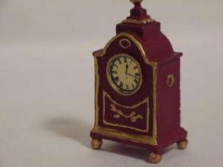 Table Clock Heidi Ott Dollhouse Miniature 1:12 NEW red  