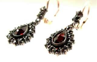 Bohemian garnet drop earrings  