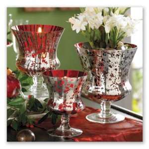  Ruby Red Glass Candle Holders (Set Of 3)