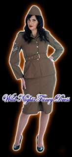 FANCY DRESS COSTUME 40S WW2 ARMY GIRL XS 6 8  