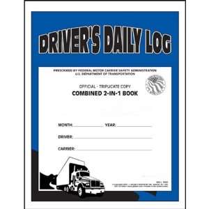   Drivers Daily Log Book w/Detailed DVIR; 2 ply, Book Format, Carbon