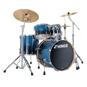   Force 2007 Studio 1 5 Piece Drum Set in Blue Fade Musical Instruments