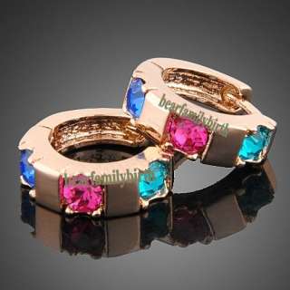 Hot SWAROVSKI Crystals 18k rose gold GP Earrings 287  