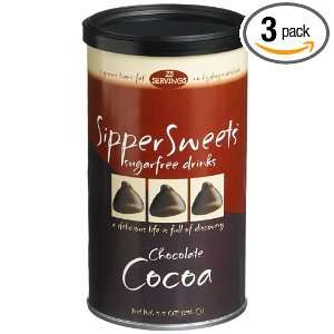 Sipper Sweets Sugarfree Chocolate Cocoa, 5.5 Ounce Tins (Pack of 3 