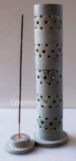 Soapstone Incense Holder Tower Handcrafted in India Carved Designs 10 