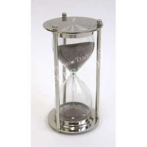 REAL SIMPLEHANDTOOLED HANDCRAFTED BRASS CHROME PLATED HOURGLASS!!