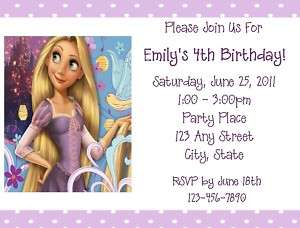 Personalized Rapunzel Birthday Party Invitations  