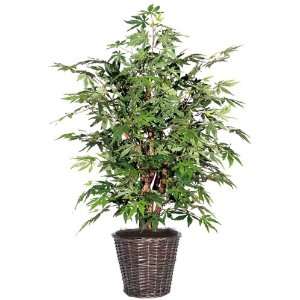   Potted Artificial Japanese Maple Tree in Brown Pot: Home & Kitchen