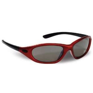   Protection Safety Glasses with Silver Mirror Lens and Red Black Frames