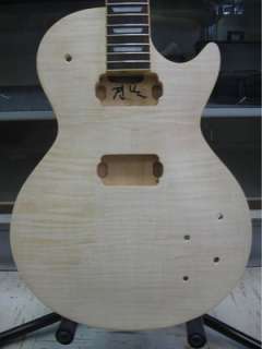 Unfinished LP Flamed Top Body Set Neck Project Guitar  