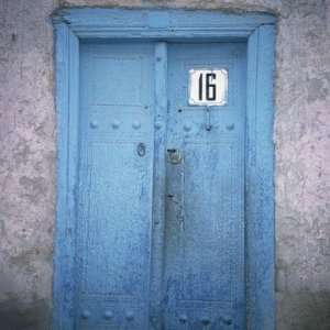 Blue Door in the Jewish Quarter of the City of Bukhara 