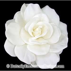  LG Pale Ivory Gwyneth Gardenia Flower Bridal Hair Clip 