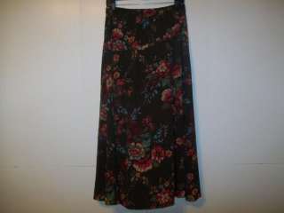 Coldwater creek skirt long a line floral print size S  