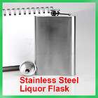   Stainless Steel 8oz Hip Drink Liquor Whisky Alcohol Flask Screw Cap