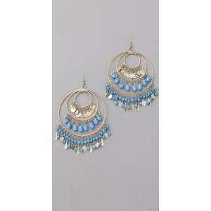  Kenneth Jay Lane Gold 3 Ring Gypsy Hoop Earrings Jewelry
