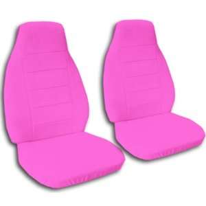 Hot pink seat covers for a 2012 Mini Cooper.