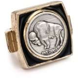 Low Luv by Erin Wasson Buffalo Coin Square Ring, Size 6