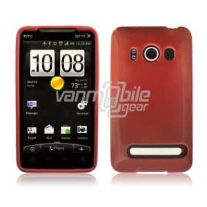  Red 1 Pc Hard Rubber TPU Gel Skin Case Cover for HTC EVO 