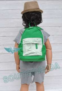 KA Blue Green White Polka Dots Sunny Boy Children Kid Backpack 