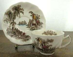 Johnson Bros China England Old Mill Cup and Saucer Set  