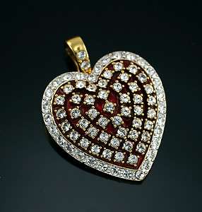 Nolan Miller Red Enamel Heart Valentine Crystal Enhancer Glamour 