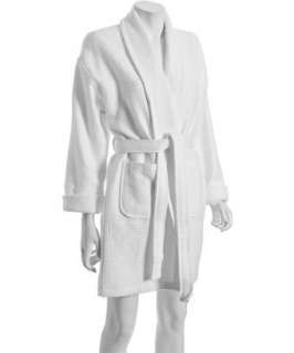 Aegean Apparel white cotton waffle knit belted robe  BLUEFLY up to 70 