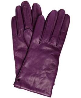 All Gloves purple leather cashmere lined gloves  BLUEFLY up to 70% 