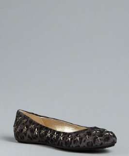   318362301 anthracite leopard print suede Western star studded flats
