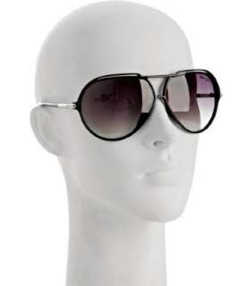 Marc Jacobs black plastic thin aviator sunglasses   