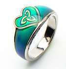 NEW FUN BIG HEART MOOD RING CHANGES COLORS ADJUSTABLE