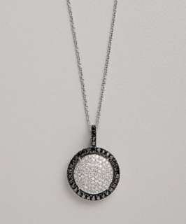 Julieri black diamond and white diamond Dot disc necklace   