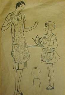 Vintage Bib Apron Full Size Pattern 1925 Mother & Child  