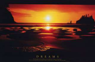 Dreams Beach Motivational Poster NEW Sunset Dreams