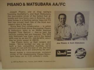 70S NHRA DRAG RACING PISANO MATSUBARA REVELL VEGA FUNNY CAR HANDOUT 