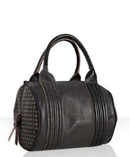 BCBGMAXAZRIA black leather quilted and studded satchel   up to 