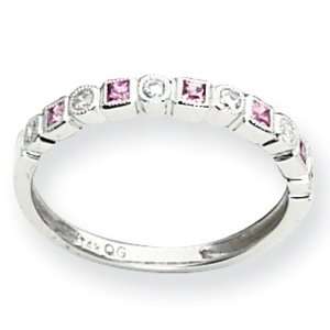  14k Gold White Gold Diamond & Pink Sapphire Ring Jewelry