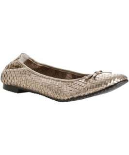 French Sole pewter woven leather Vanilla flats   
