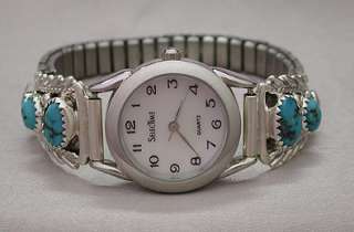 Navajo Sterling Silver Turquoise Watch Native American  