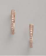 Julieri diamond and rose gold huggie earrings style# 316309004