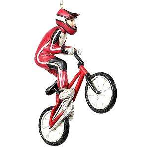  Red BMX Bicycle Rider with Helmet Sports Christmas 