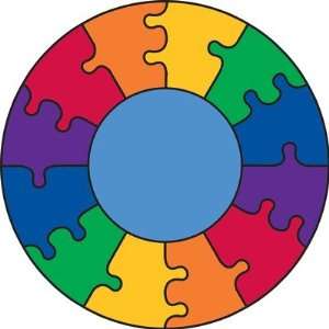  Play Carpets Rainbow Puzzle Multi Kids Rug Size 66 x 6 