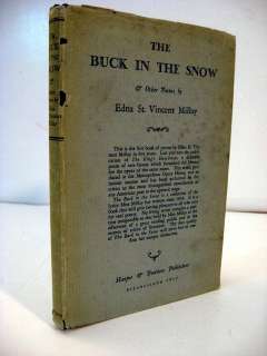 1928 EDNA ST VINCENT MILLAY BUCK IN THE SNOW & POEMS  
