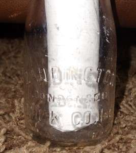 Vintage Half Pint Waddington Milk Co Glass Dairy Milk Bottle New York 