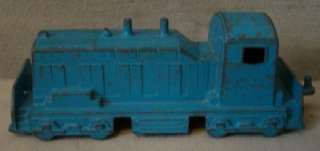 Vintage Signed Midgetoy Blue Metal Miniature Toy Train Engine Rockford 