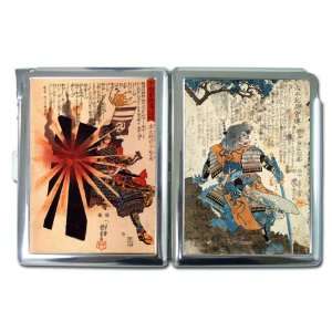   Japanese Samurai Art Cigarette Case w Lighter Wallet Card holder